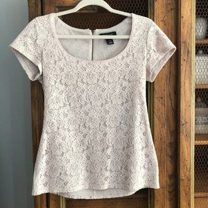 WHBM Cream lace top (S)